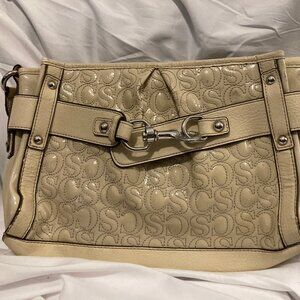 Vintage Sophia Capperelli Monogram Leather Bag with Leopard insides